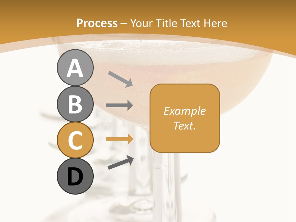 Champagne Coupe Glasses In A Row PowerPoint Template