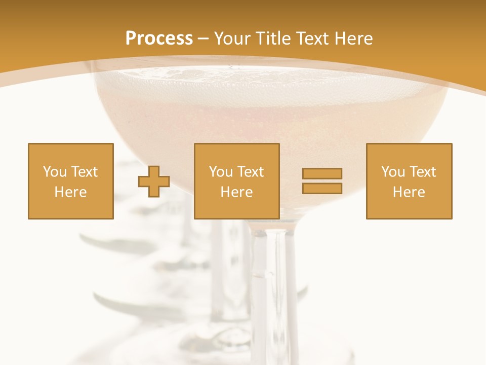 Champagne Coupe Glasses In A Row PowerPoint Template