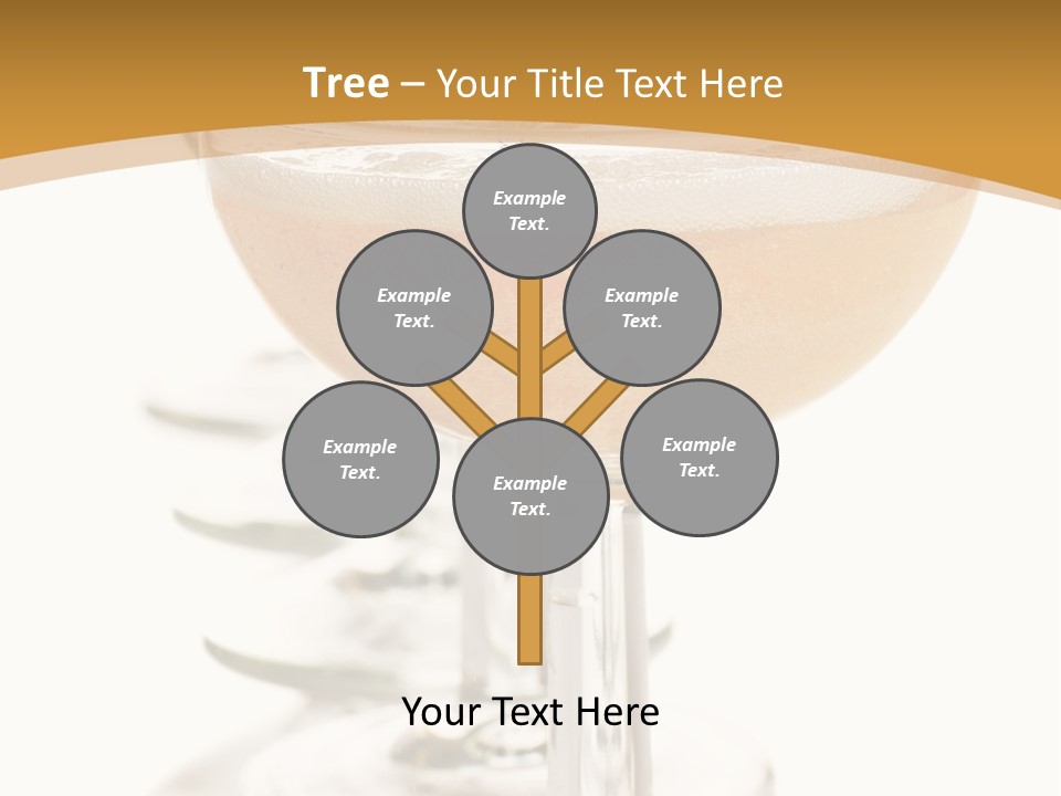 Champagne Coupe Glasses In A Row PowerPoint Template