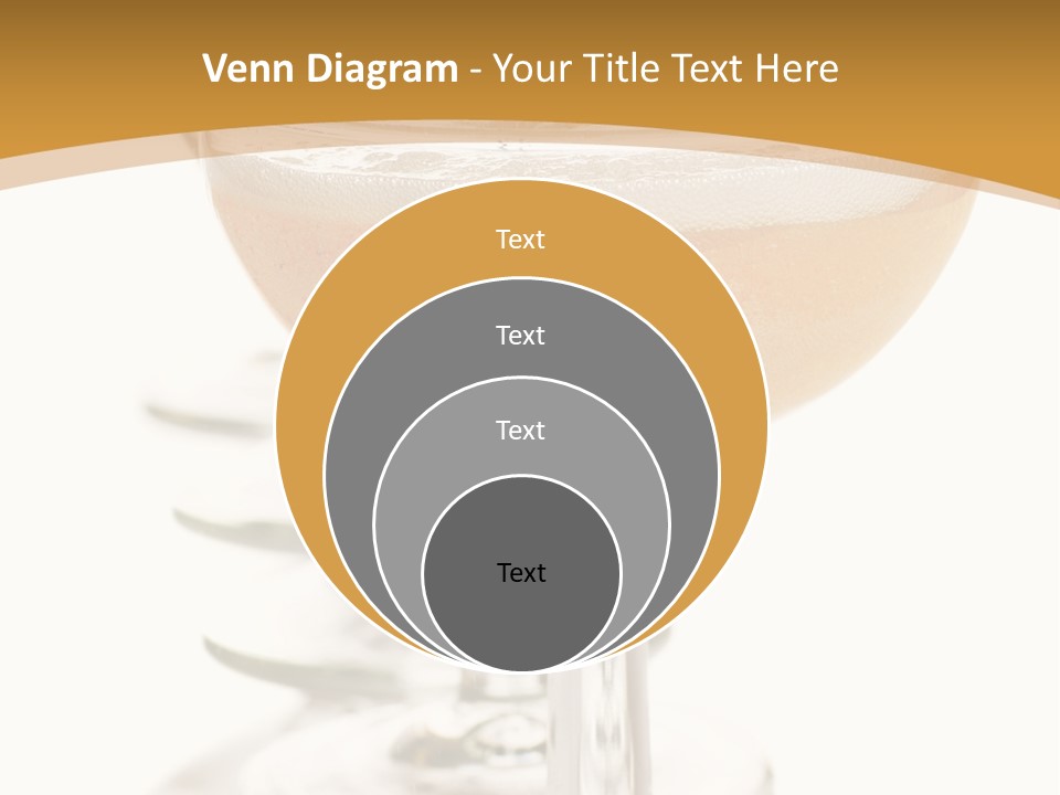 Champagne Coupe Glasses In A Row PowerPoint Template