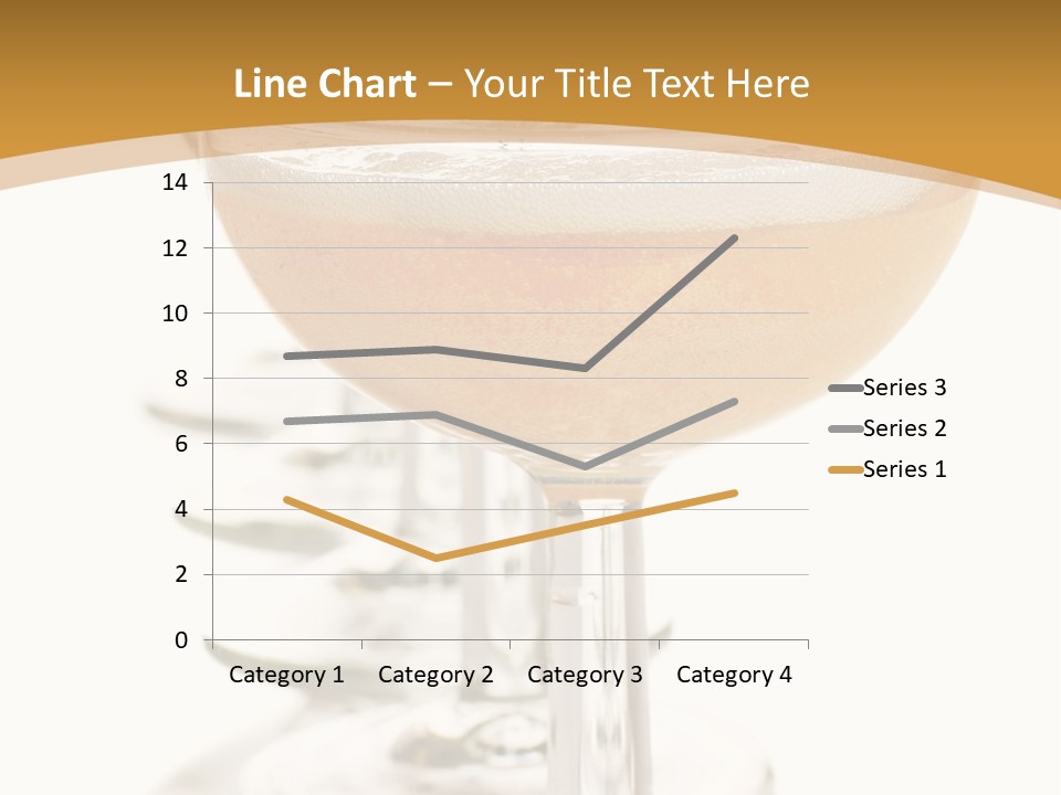 Champagne Coupe Glasses In A Row PowerPoint Template
