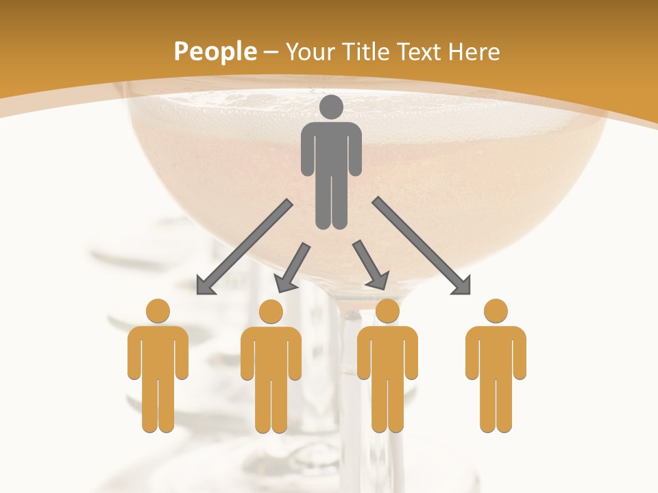Champagne Coupe Glasses In A Row PowerPoint Template