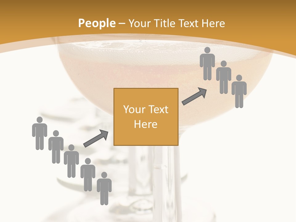 Champagne Coupe Glasses In A Row PowerPoint Template