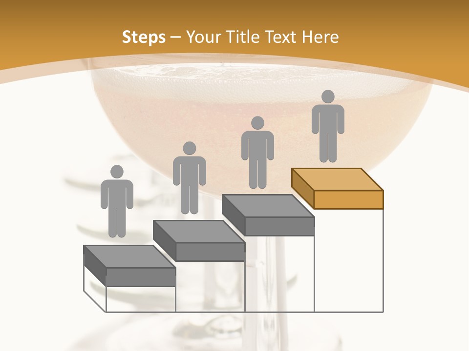 Champagne Coupe Glasses In A Row PowerPoint Template