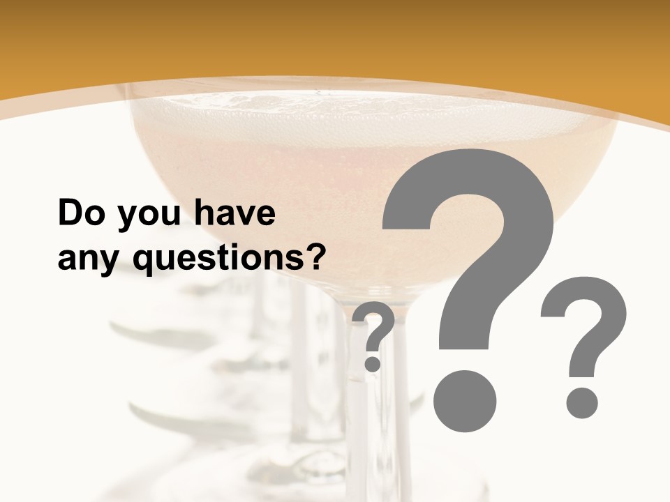 Champagne Coupe Glasses In A Row PowerPoint Template