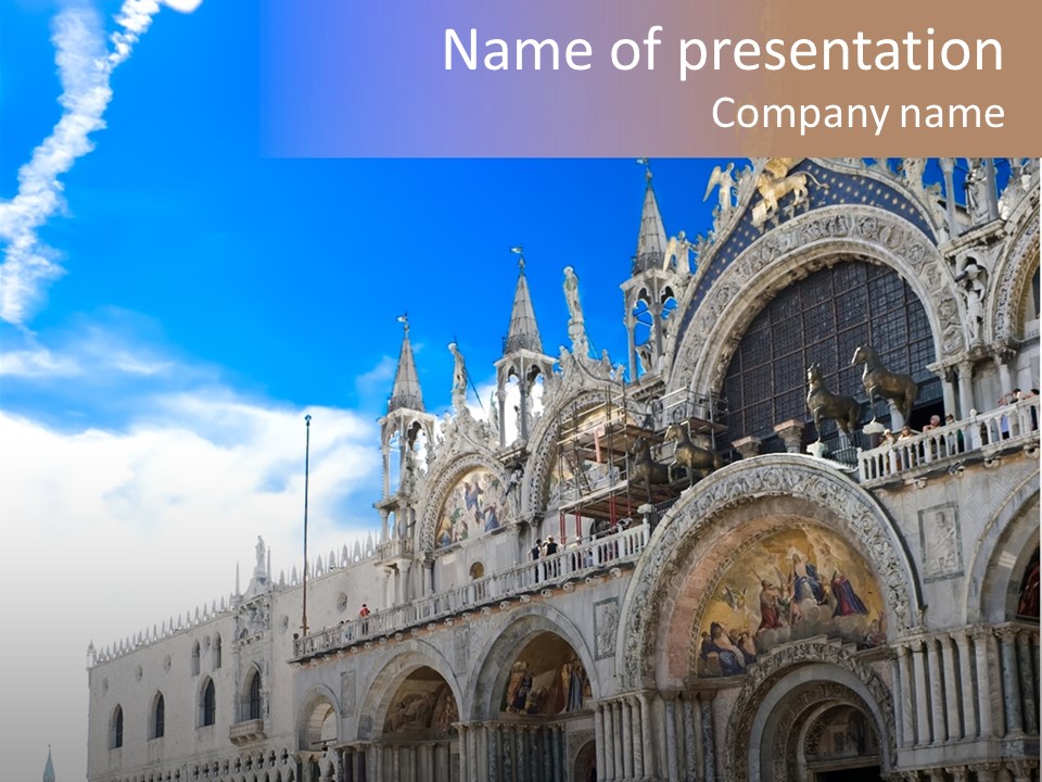 View Of Saint Mark Cathedral In Venice, Italy PowerPoint Template