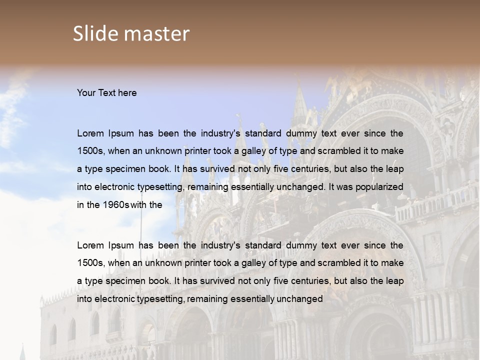 View Of Saint Mark Cathedral In Venice, Italy PowerPoint Template