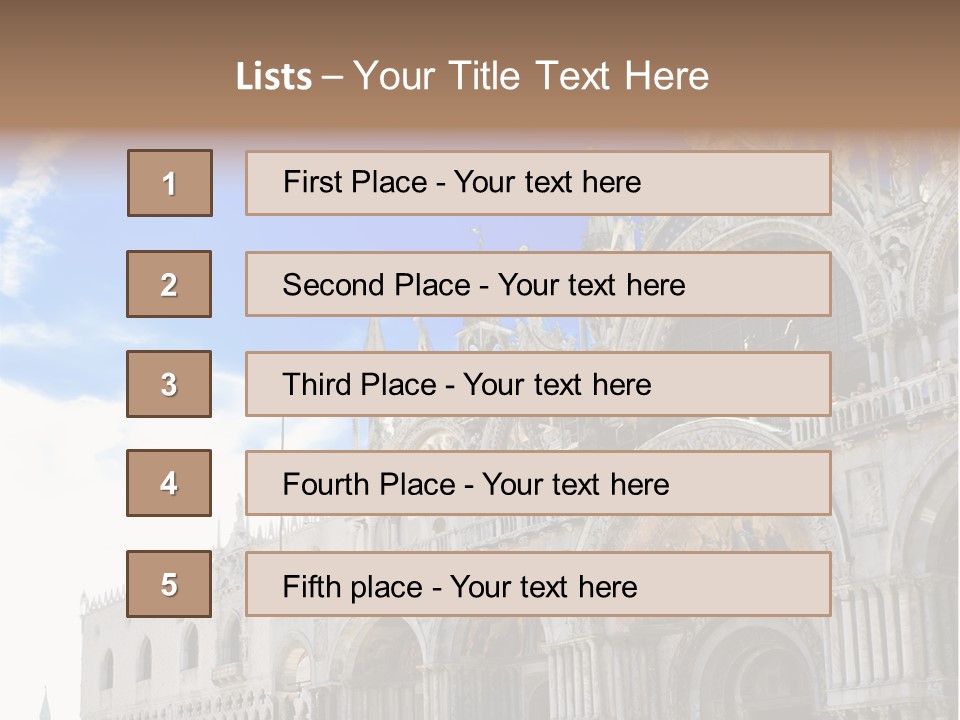 View Of Saint Mark Cathedral In Venice, Italy PowerPoint Template