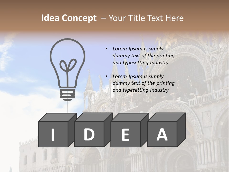 View Of Saint Mark Cathedral In Venice, Italy PowerPoint Template