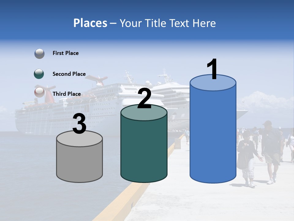 Cozumel, Mexico - March 23 : Carnival Cruise Line Ships Dock At The Harbor March 23, 2009 In Cozumel, Mexico. PowerPoint Template