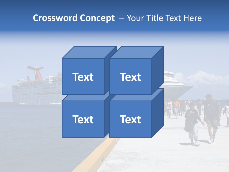 Cozumel, Mexico - March 23 : Carnival Cruise Line Ships Dock At The Harbor March 23, 2009 In Cozumel, Mexico. PowerPoint Template