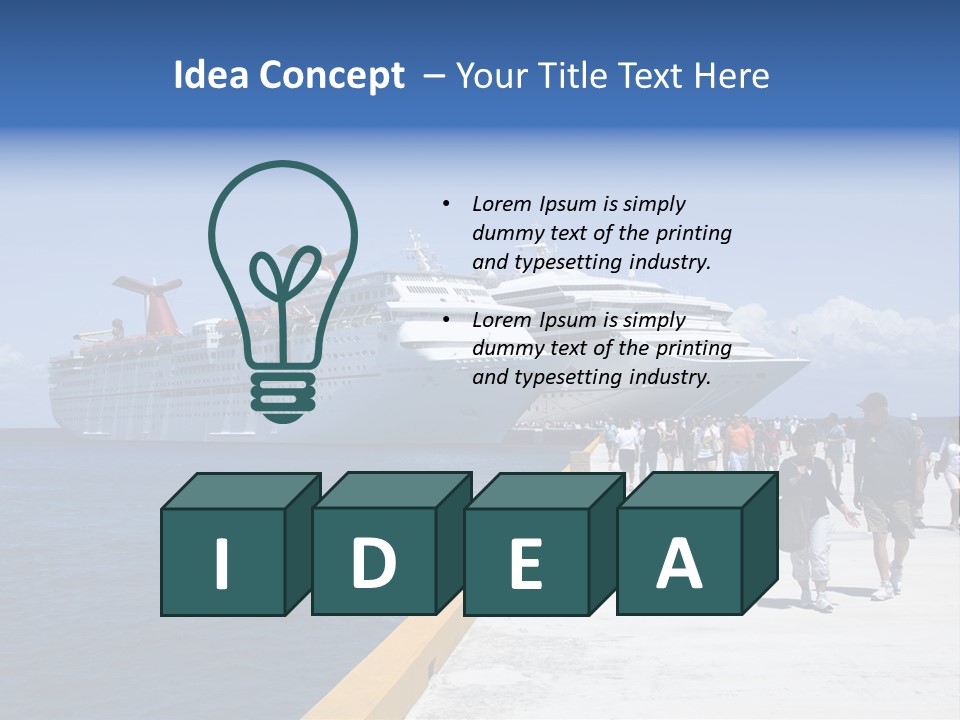 Cozumel, Mexico - March 23 : Carnival Cruise Line Ships Dock At The Harbor March 23, 2009 In Cozumel, Mexico. PowerPoint Template