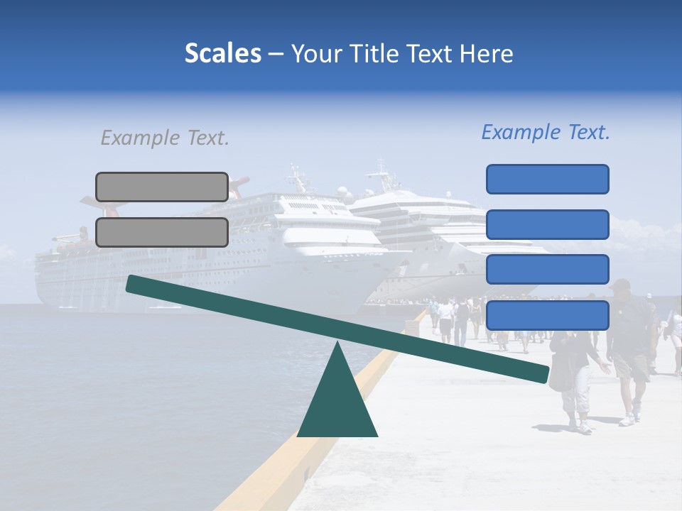 Cozumel, Mexico - March 23 : Carnival Cruise Line Ships Dock At The Harbor March 23, 2009 In Cozumel, Mexico. PowerPoint Template