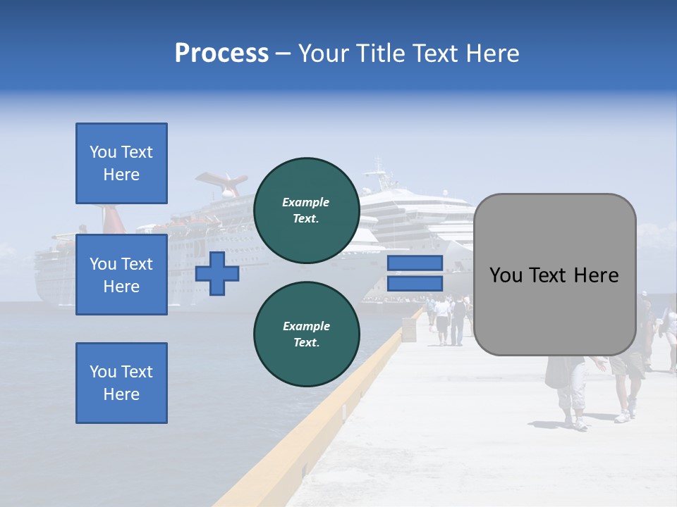 Cozumel, Mexico - March 23 : Carnival Cruise Line Ships Dock At The Harbor March 23, 2009 In Cozumel, Mexico. PowerPoint Template