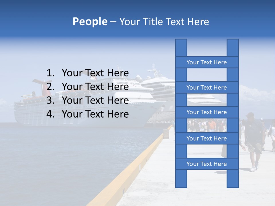 Cozumel, Mexico - March 23 : Carnival Cruise Line Ships Dock At The Harbor March 23, 2009 In Cozumel, Mexico. PowerPoint Template