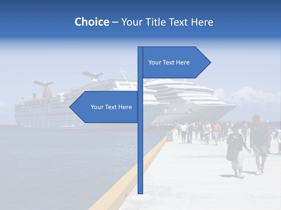 Cozumel, Mexico - March 23 : Carnival Cruise Line Ships Dock At The Harbor March 23, 2009 In Cozumel, Mexico. PowerPoint Template