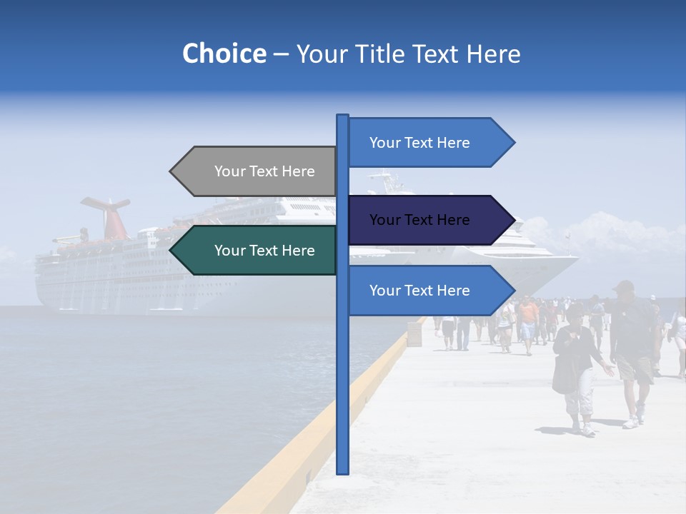 Cozumel, Mexico - March 23 : Carnival Cruise Line Ships Dock At The Harbor March 23, 2009 In Cozumel, Mexico. PowerPoint Template