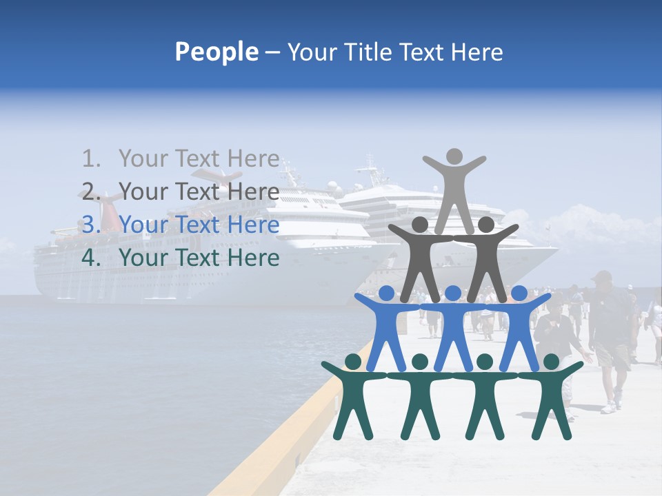 Cozumel, Mexico - March 23 : Carnival Cruise Line Ships Dock At The Harbor March 23, 2009 In Cozumel, Mexico. PowerPoint Template