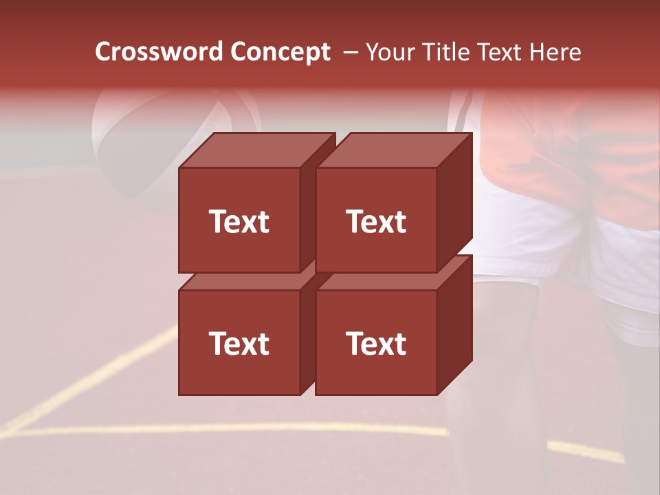 Basketball Player Running With Ball In Hand In The Court PowerPoint Template