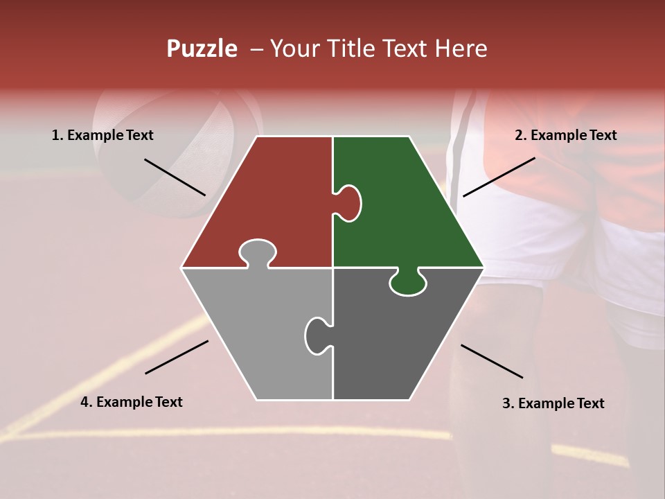 Basketball Player Running With Ball In Hand In The Court PowerPoint Template