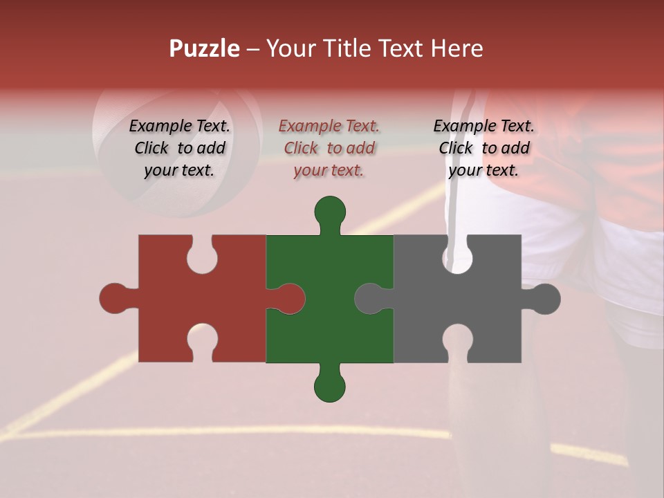 Basketball Player Running With Ball In Hand In The Court PowerPoint Template