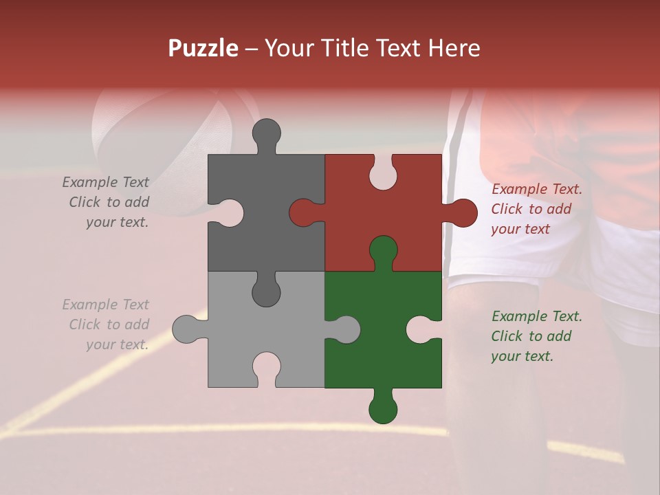 Basketball Player Running With Ball In Hand In The Court PowerPoint Template