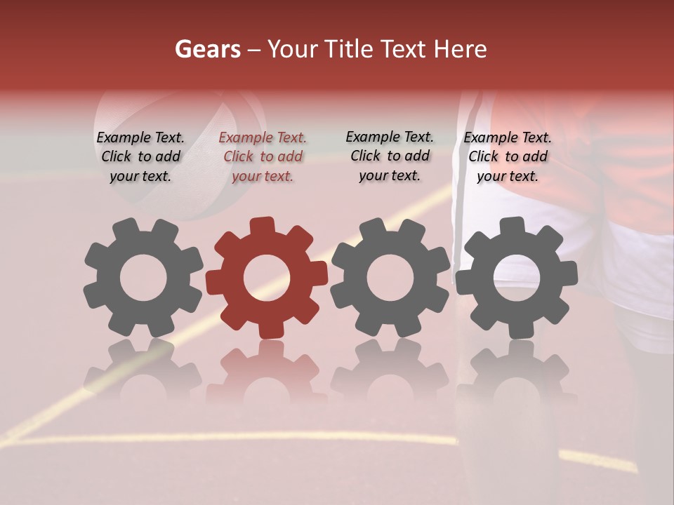 Basketball Player Running With Ball In Hand In The Court PowerPoint Template