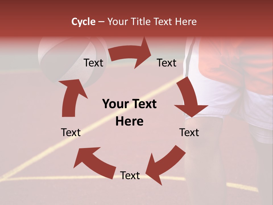 Basketball Player Running With Ball In Hand In The Court PowerPoint Template