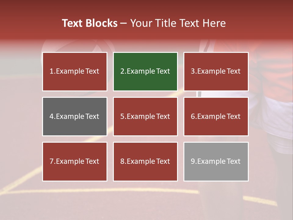 Basketball Player Running With Ball In Hand In The Court PowerPoint Template