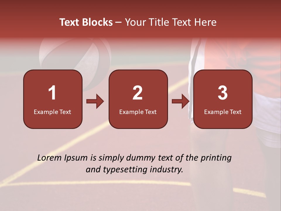 Basketball Player Running With Ball In Hand In The Court PowerPoint Template