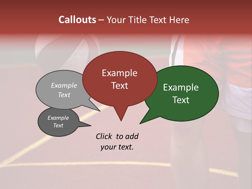 Basketball Player Running With Ball In Hand In The Court PowerPoint Template