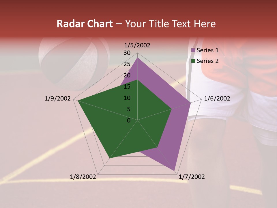 Basketball Player Running With Ball In Hand In The Court PowerPoint Template