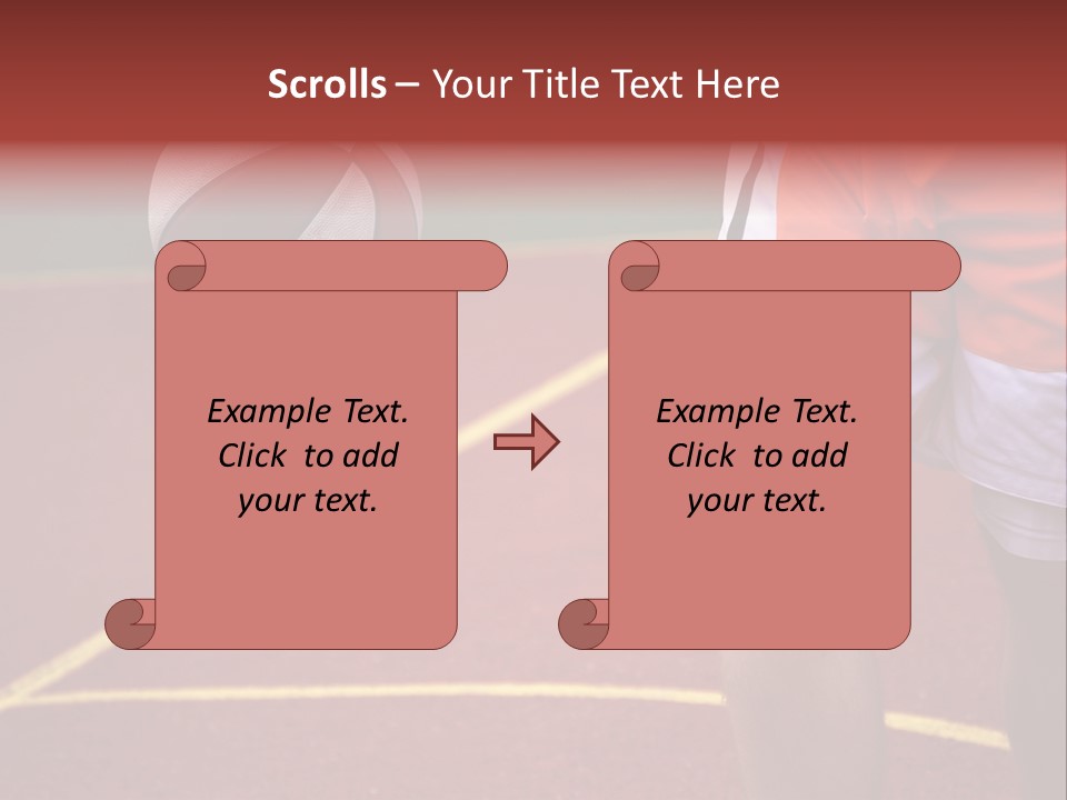Basketball Player Running With Ball In Hand In The Court PowerPoint Template