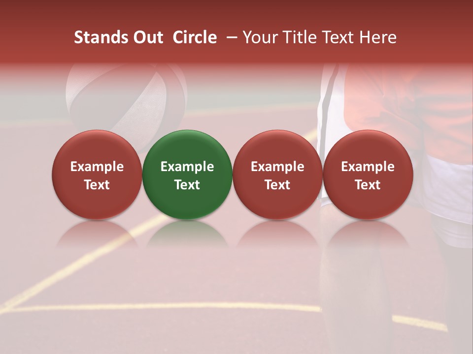 Basketball Player Running With Ball In Hand In The Court PowerPoint Template