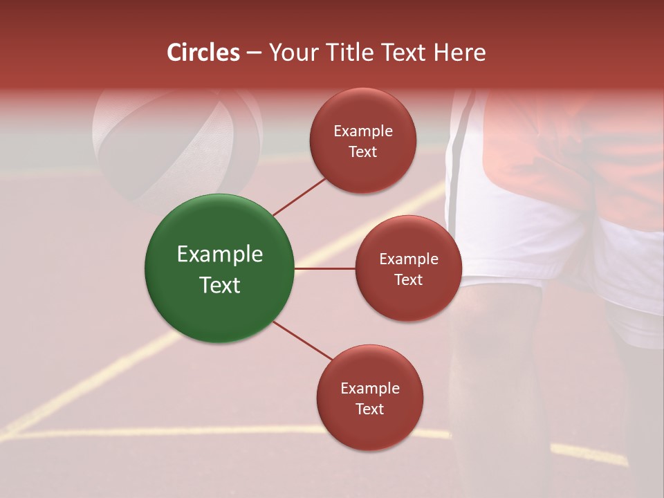 Basketball Player Running With Ball In Hand In The Court PowerPoint Template