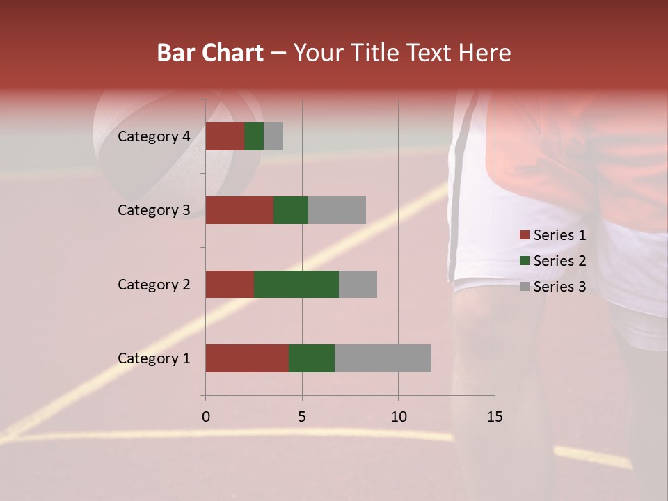 Basketball Player Running With Ball In Hand In The Court PowerPoint Template