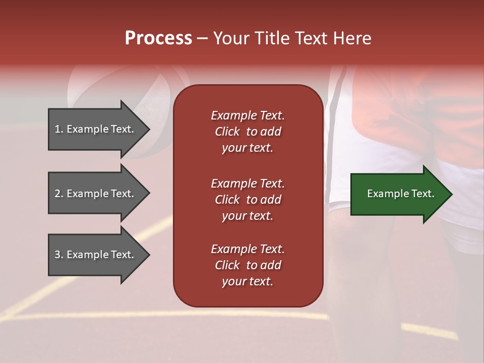 Basketball Player Running With Ball In Hand In The Court PowerPoint Template