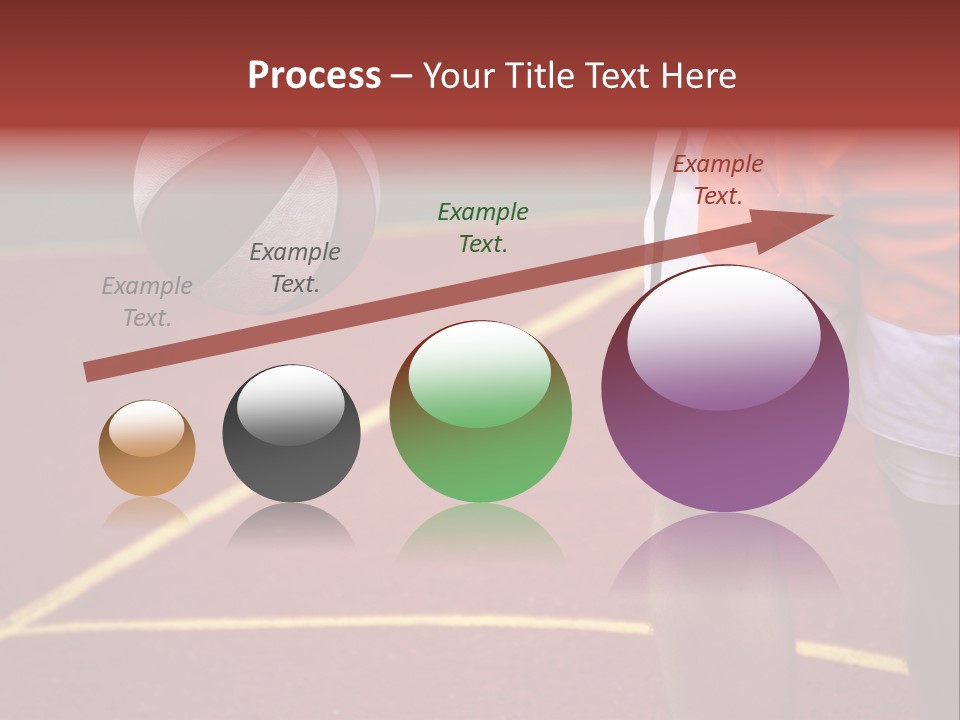 Basketball Player Running With Ball In Hand In The Court PowerPoint Template