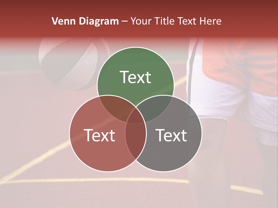 Basketball Player Running With Ball In Hand In The Court PowerPoint Template