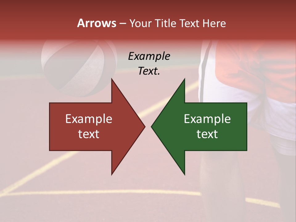 Basketball Player Running With Ball In Hand In The Court PowerPoint Template