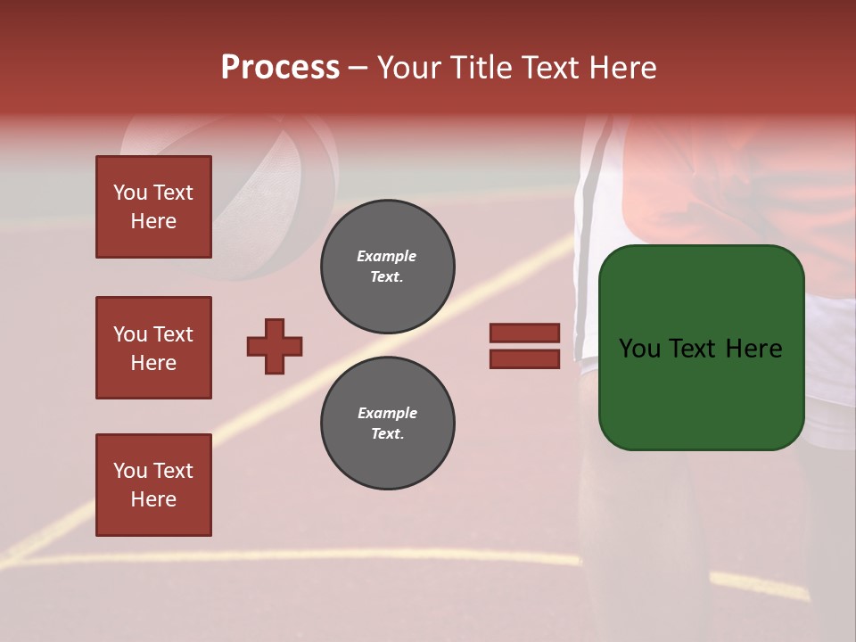Basketball Player Running With Ball In Hand In The Court PowerPoint Template