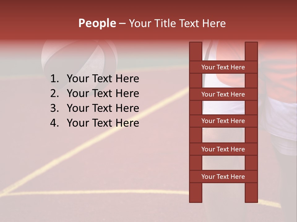 Basketball Player Running With Ball In Hand In The Court PowerPoint Template