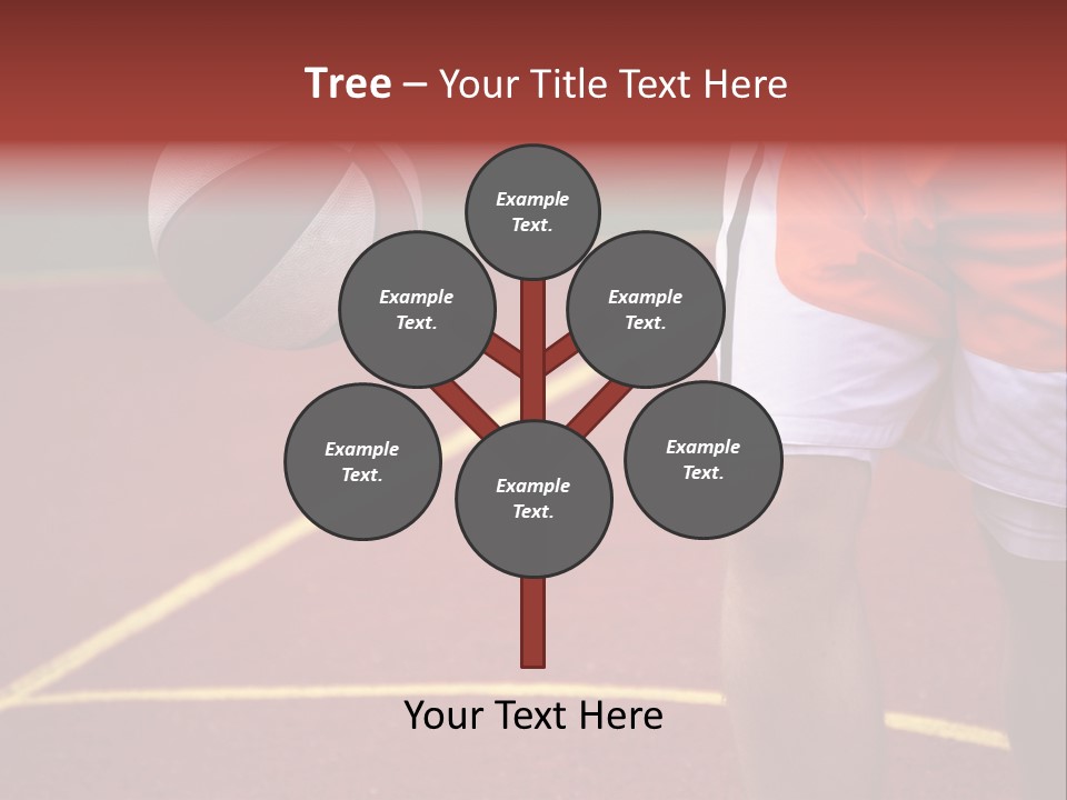 Basketball Player Running With Ball In Hand In The Court PowerPoint Template