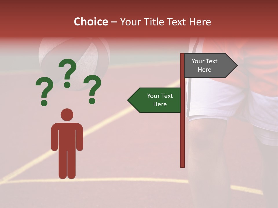 Basketball Player Running With Ball In Hand In The Court PowerPoint Template