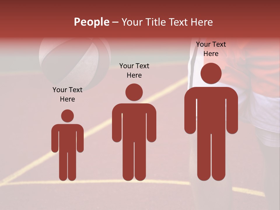 Basketball Player Running With Ball In Hand In The Court PowerPoint Template