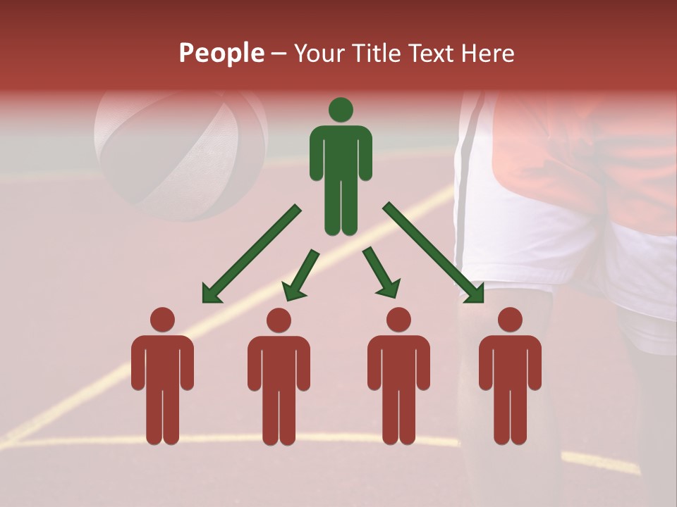 Basketball Player Running With Ball In Hand In The Court PowerPoint Template