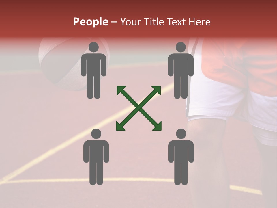 Basketball Player Running With Ball In Hand In The Court PowerPoint Template