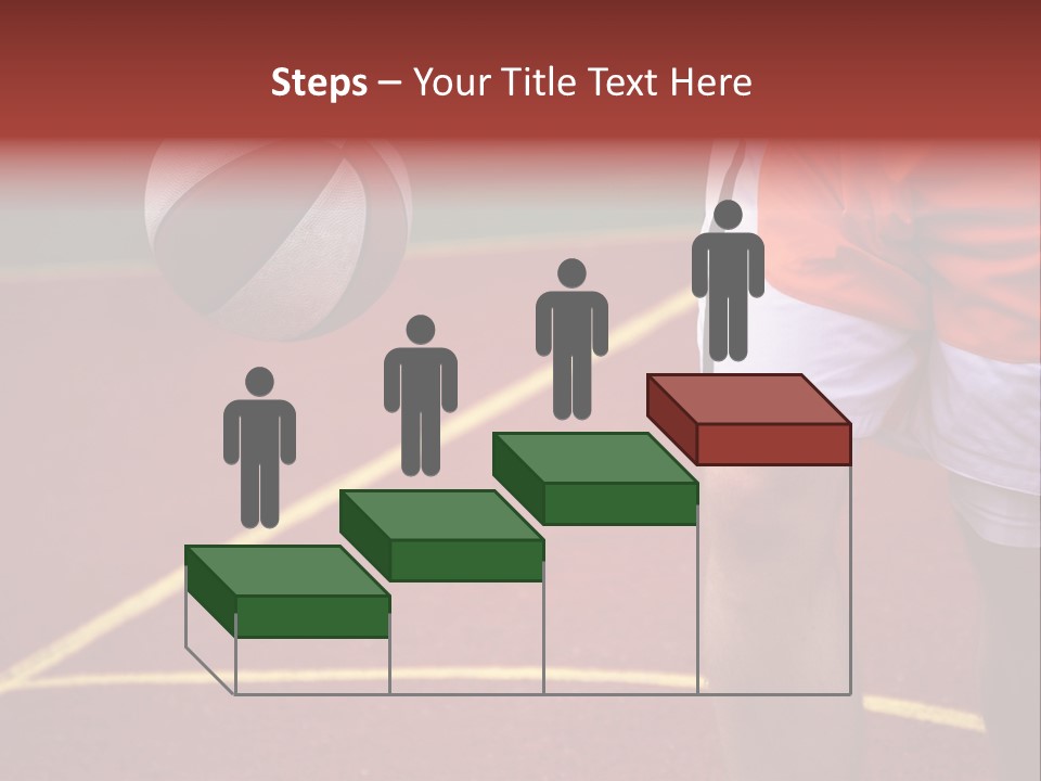 Basketball Player Running With Ball In Hand In The Court PowerPoint Template