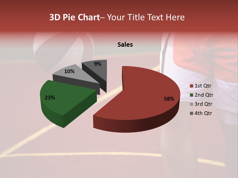 Basketball Player Running With Ball In Hand In The Court PowerPoint Template