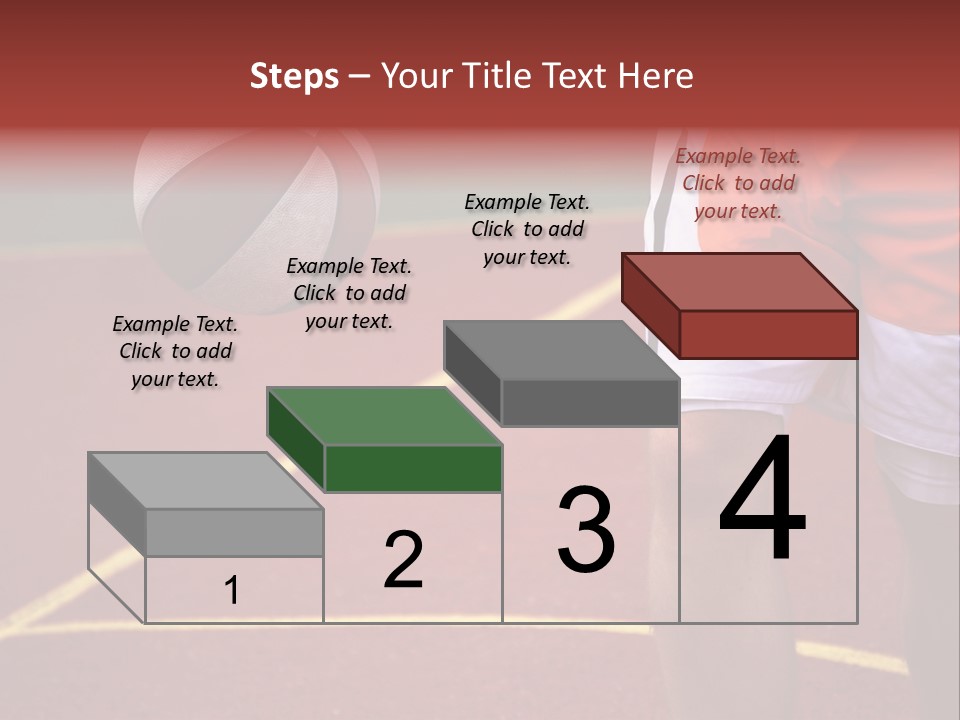 Basketball Player Running With Ball In Hand In The Court PowerPoint Template